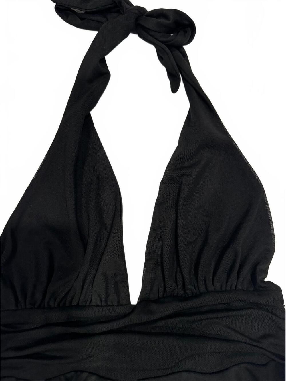Urban Outfitters Black Mesh Asymmetrical Halter Cami Mini Dress Y2K Size M - Picture 6 of 9